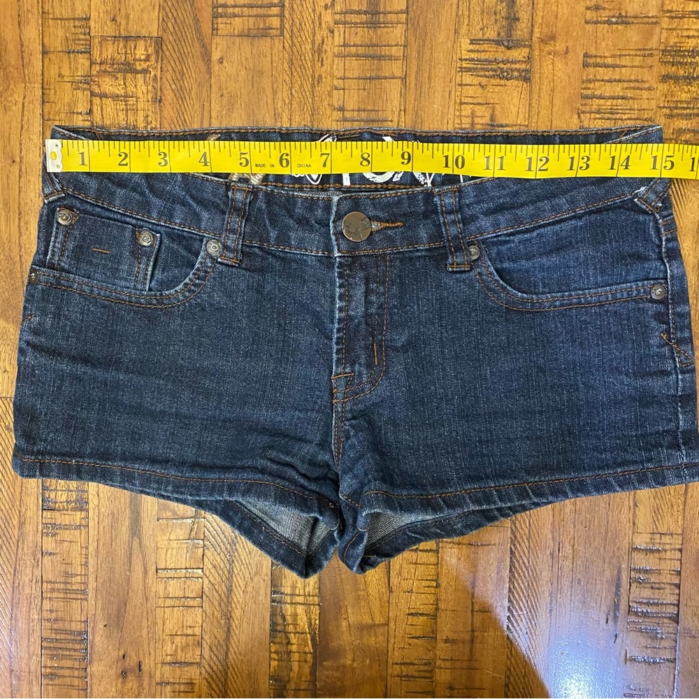 FOX RACING Y2K Denim Jean Shorts Size 3 Waist 26 - Picture 9 of 12